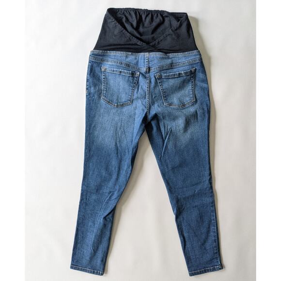 Isabel Maternity Skinny Crop Over Belly Panel Jeans sz 4 - Picture 5 of 7